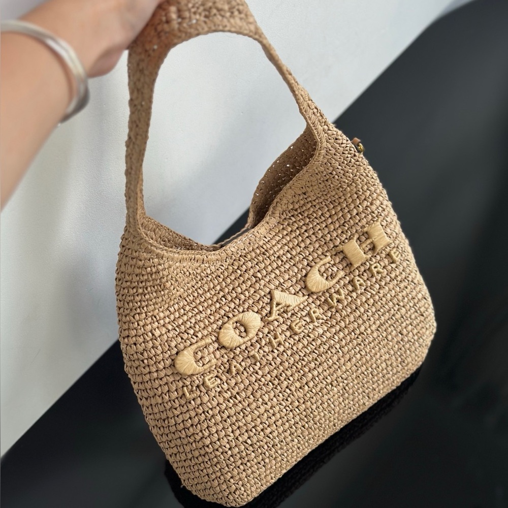 Coach Beige Woven Shoulder Bag Brooklyn 28